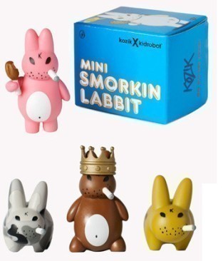 Kidrobot x Kozik: Mystery Minis Blind Box (Unboxed) Smorkin Labbit - Grey Camo